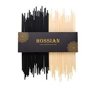 HOSSIAN Varillas difusoras de caña, difusores de caña, Varillas de caña, recambios de difusor, Madera de ratán Natural, Repuesto para Fragancia de Aroma (10 Pulgadas, Negro y Beige)