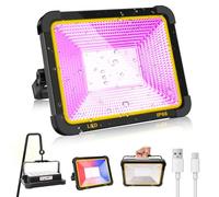 Hossom 100W Luz Negra, UV Luz Negra Exterior y Black Light Ultravioleta 385-400nm IP66 Resistente al Agua, Portátil Luz Neon para Decoración de halloween, Navidad, Pinturas Corporal, Fiesta de Neón