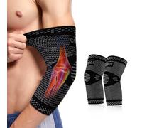 Hossom 2 x Codera de Compresion para Epicondilitis o Tendinitis Epicondílea, Coderas Epicondilitis para Hombre y Mujer, Codo Gym de Tenista Golfista, Manguitos Voleibol Tpicondilitis (XL)