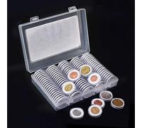 Hossom Cápsulas para Monedas, Álbum de Colección de Monedas, 100 Piezas Cápsulas de Moneda, 5 tamaños (17/20/25/27/30 mm) con Junta Protectora de EVA, Monedas Coleccion