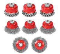 Hossom Cepillo de alambre de 8 piezas para amoladora angular, cepillo de acero M14, destornillador inalámbrico, cepillo de alambre de 75/100 mm Flex, cepillo de alambre de nudo trenzado, rueda de