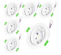 Hossom Downlight LED Techo Empotrable 5W 600LM, 230V IP44 Focos LED Interior Techo, Corte 70-75mm, Led Blanco Cálido 3000K, Natural 4000K y Frio 6500K, Pack 6 Foco Empotrablepara Cocina, Salón, Baños