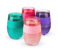 Host Wine Freeze, Copa enfriadora para Vino y Bebidas de plástico Aislante de Doble Pared con Gel refrigerante, para Vino Tinto y Blanco, Juego de 4, 8,5oz (251 ml) - Surtido de Transparentes(10010)