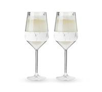 Host Wine Freeze - Copas de vino de doble pared con gel de refrigeración activo y agarre de silicona aislado, juego de 4 vasos de plástico, 192 ml, mármol (10034)