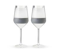 Host Wine Freeze Lot de 2 verres à vin à double paroi avec gel de refroidissement actif et poignée en silicone isotherme | Lote de 2 gobelets en plastique de 192 ml, gris (10033)