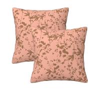 HOSTECCO Juego de 2 fundas de cojín florales bohemias de 50 x 50 cm, fundas de cojín botánicas vintage tradicionales para sofá