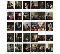 HOSTEESSCHOICE Beautiful Art - Juego de 30 tarjetas postales de Johannes Vermeer, 10,16 x 15,24 cm