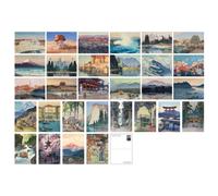 HOSTEESSCHOICE Hermoso juego de 30 postales de arte Artista japon s Hiroshi Yoshida Paquete variado de postales Paisaje de pintura famosa 4 x 6 p
