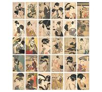 HOSTEESSCHOICE Juego de 30 postales de arte vintage del artista japonés Kitagawa Utamaro, paquete variado de pintura famosa, 10,2 x 15,2 cm
