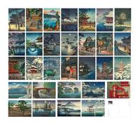 HOSTEESSCHOICE - Tarjetas postales artísticas, juego de 30 tarjetas postales de Tsuchiya Koitsu, paquete variado, pintura famosa
