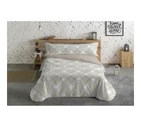 Hosteline Juego de Funda nórdica Lineas Beige Cama de 150 3 Piezas