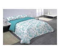 Hosteline Juego de Funda nórdica ROBLEDO Azul Cama de 90 3 Piezas