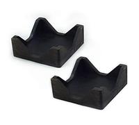 Hostelnovo - 2 Servilleteros de Madera Natural y diseño Moderno - Ideal para servilletas de cóctel - Madera Wengué - Fabricado en España - Color Negro - 10 x 10 x 4,5 cm - 2 unidades