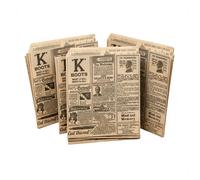 Hostelnovo - 250 Unidades de Bolsas de Papel Kraft Antigrasa - Abierta en 2 lados - 13 x 14 cm - Hamburguesas, Kebab, Papas Fritas, Sandwich - Papel encerado Alimentos - Patrón Times