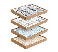 Hostelnovo - 500 Piezas Papel Antigrasa Multicolor 30 x 20 cm - Hamburguesas, Kebab, Papas Fritas, Sandwich - Patrón Parole Naranja, Azul, Periódico Blanco y Ajedrez Blanco