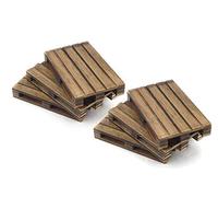 HostelNovo - 6 Unidades de Mini Palets de Madera Natural Envejecida - Fabricado en España - Ideal para Decoración y Posavasos - Medidas 12 x 8 x 2,2 cm