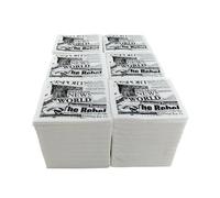 Hostelnovo - 600 Unidades de Servilletas de Mesa Blancas con Patrón Gaceta - Papel Desechable - Micropunto - 10x10 cm (plegadas) y 20x20 cm (desplegadas) - Eventos de Catering, Bares y Fiestas