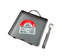 Hostelnovo - Llauna para Caracoles con Pinza - Bandeja Caracolera con 2 Asas - Ideal para Horno, Parrilla o Barbacoa - 18 x 18 cm