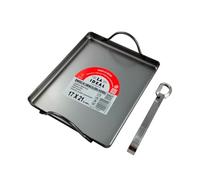 Hostelnovo - Llauna para Caracoles de Hierro con Pinza - Bandeja Caracolera con 2 Asas - Ideal para Horno, Parrilla o Barbacoa - 17 x 21 cm
