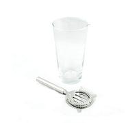 HostelNovo - Vaso mezclador en vidrio soplado con colador gusanillo en acero inoxidable - Coctelería profesional - Fabricado artesanalmente - Capacidad: 1 litro