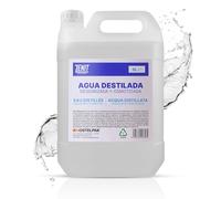 Hostelpak Agua Destilada 5 litros - Agua Desmineralizada y Agua Destilada para CPAP, para Plancha y Uso Técnico, Envase Resistente con Asa Ergonómica, Múltiples Usos