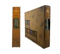 HOSTENATURA Aroma Nature | Incienso Orgánico Laurel & Palo Santo | Caja de 12 Cajitas con 8 Varillas Gruesas | Incienso Natural Artesanal para Purificación y Armonía | Elaboración Tradicional
