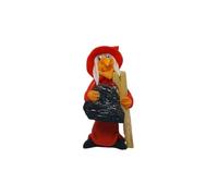 HOSTENATURA Bruja con Palo Santo y Turmalina 5cm Color Rojo - Protección Doble, Limpieza y Sabiduría