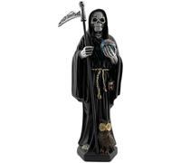 HOSTENATURA Figura Santa Muerte Negra 20 cm | Estatua Espiritual de Protección, Poder y Defensa Energética | Figura Religiosa Esotérica en Resina