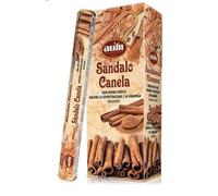 HOSTENATURA Incienso Sándalo y Canela AUM Fragrances - Caja de 6 cajitas de Incienso de 20 barritas - Buena Suerte, Espiritualidad, Armonía