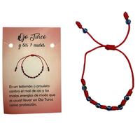 HOSTENATURA Pulsera Siete nudos Roja con Ojo Turco mal de ojo y las energías negativas