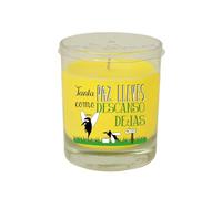 HOSTENATURA Vela Citronela en Vaso con Mensaje - 85x70mm - 30h. - Anti Mosquitos