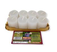 HOSTENATURA Velas y Aromas | Pack 8 Velas de Mejorana Esotéricas 3,8x3,5cm | Armonía, Relajación y Energía Positiva | Velas Ritual