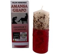 HOSTENATURA Velón Herbóreo Amansa Guapo 14x6cm | Vela Esotérica Ritual para Amansar y Dominar | Velón Espiritual con Hierbas
