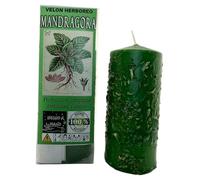 HOSTENATURA Velón Herboreo Mandragora - Velón Esotérico 14x6cm - Protección, Limpieza, fertilidad y Amor