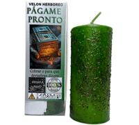 HOSTENATURA | Velón Herbóreo Págame Pronto 14×6 cm | Velón Esotérico para Cobros, Prosperidad y Energía de Abundancia