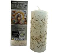 HOSTENATURA | Velón Herbóreo Purificación 14x6 cm | Velón Esotérico para Limpieza y Armonía del Hogar | Vela Ritual para Equilibrar Ambientes y Energía Positiva