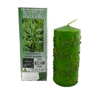 HOSTENATURA Velón Herboreo Ruda - Velón Esotérico 14x6cm - Eliminar negatividades, Malos ambientes, Limpieza y Corta magias