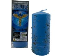 HOSTENATURA Velón Herbóreo Salud 14 cm | Vela Esotérica para Bienestar y Sanación | Ritual Energético con Hierbas Naturales | Uso Espiritual