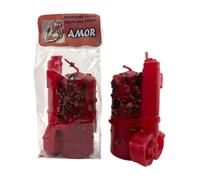 HOSTENATURA | Velón Llave del Poder Amor 14x8 cm | Velón Esotérico para Atracción y Unión de Pareja | Ritual Espiritual para Energía de Amor | Elaboración Artesanal