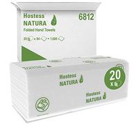 Hostess Natura 6812 Toallas secamanos plegadas, 2 capas, Blanco, 20 paquetes x 84 hojas
