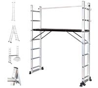 HOSTRÖM Andamio rodante SCAFFOLDAX2X7, andamio de jardín y Plegable multifunción 4 en 1, Escala 2 Planos, H MAX Trabajo 4,74 m, garantía de 5 años.