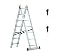 HOSTRÖM Escalera Transformable 2 Planos StablePro 2 x 7 peldaños de Aluminio Extensible Deslizante, 3 Posiciones, Altura de Trabajo máx. 4,25 m, garantía de 5 años.
