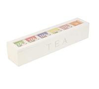 Hosuho - Caja de té de madera con 6 compartimentos para guardar bolsas de azúcar y edulcorantes