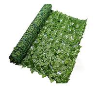 Hosuho Valla de privacidad de hiedra artificial expandible, valla de setos artificiales y rollo de hojas artificiales, decoración para decoración al aire libre y jardín