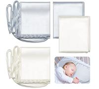 Hosuly 2 sábanas de satén para moisés de bebé, suave sensación de seda, para cuna rectangular, colchón, niños y niñas recién nacidos (gris y blanco)