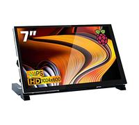 Hosyond 7 pulgadas IPS LCD pantalla táctil frambuesa Pi Monitores pantalla 1024 × 600 capacitiva monitor HDMI compatible con Raspberry Pi 5/4B/3B +, BB negro, ventanas 10 8 7