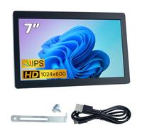 Hosyond Mini monitor USB de 7 pulgadas 1024 x 600 IPS para AIDA64 tipo C subpantalla para PC, pantalla secundaria, carcasa de computadora, bricolaje y monitoreo