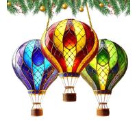 Hot Air Balloon, Acrylic 20g | Ai? ba?loon Solar with Flame Flickering Design, Waterproof, Decorative Hanging Ornament for Garden Patio Yard, Sun Catcher Hot Air Balloon | Holiday Party Wedding