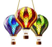 Hot Air Balloon Decor, Acrylic Christmas Ornaments, 5.63x7.87in Waterproof Holiday Decorations, Colorful Hanging Design, Lightweight Material for Farmhouse, Room, Yard, Garden, Night Display