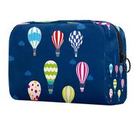 Hot Air Balloon in The Sky - Bolsa de cosméticos para mujer, neceser de viaje, bolsa organizadora de maquillaje grande con cremallera, multicolor, 18.5x7.5x13cm/7.3x3x5.1in, Neceser